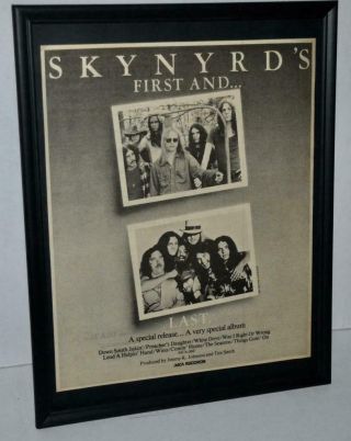 Lynyrd Skynyrd 1978 First And Last Promo Framed Poster / Ad Ronnie Van Zant