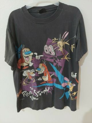 Vintage Ren And Stimpy T Shirt Dated 1992 Size L