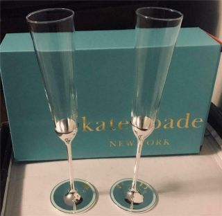 Nib Kate Spade By Lenox Champagne Toasted Flutes - 10 1/2” T - To Have,  To Hold