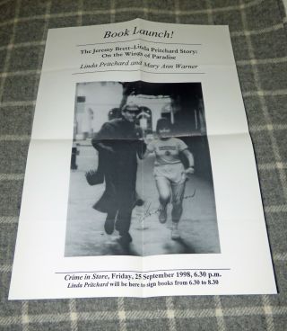 Rare Sherlock Holmes Jeremy Brett & Linda Pritchard Promo Poster Signed