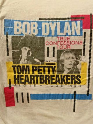 1986 Tom Petty Bob Dylan True Confessions Vintage Tour Band Shirt 80s 1980s Med