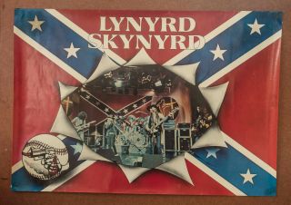 Lynyrd Skynyrd - Very Rare Large Uk ? Poster From The Late 1970s 86x60