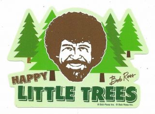 Bob Ross Tv Series Happy Little Trees Peel Off Sticker Decal