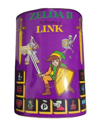 Zelda Ii The Adventure Of Link Offical Licenced Nintendo Metal Trash Can 1989