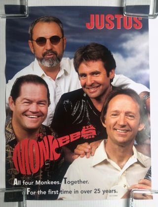 The Monkees Justus 1996 Rhino Promo Poster Dolenz Nesmith Davy Jones Tork