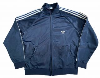 Vtg Usa Adidas Men Atp Track Jacket 1980s Xl Blue White Keyrolan Tennis Run Dmc