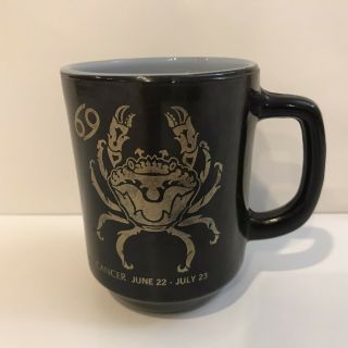 Vintage Fire King Cancer Crab Coffee Mug Cup Zodiac