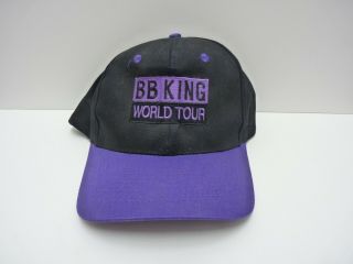 Bb King B.  B.  World Tour Black Purple Baseball Cap Hat Embroidered Snap Back