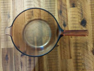Corning Pyrex Vision Ware 2.  5 L Liter Amber Glass Sauce Pan - No Lid