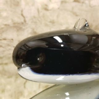Vintage Art Glass Whale Retro Hand Blown Lamp Work Studio Murano Style Glass 2