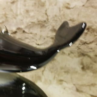 Vintage Art Glass Whale Retro Hand Blown Lamp Work Studio Murano Style Glass 3