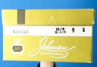 JOHANSEN vtg 40s 50s NIB/NOS Unworn Black Leather cut - out petal heels 9.  5 N 2