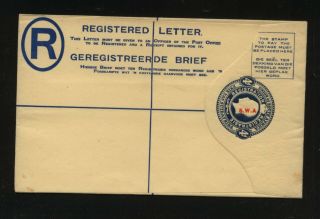 South West Africa Registered Postal Envelope At0520