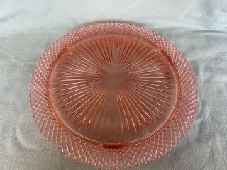 Vintage Depression Glass Miss America 3 Footed Cake Plate Stand Platter