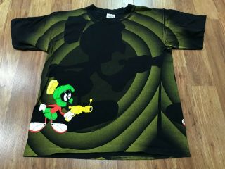 L - Vtg 1992 Looney Tunes Marvin The Martian Single Stitch Wild Oats T - Shirt Usa