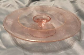 Vintage Pink Depression Glass Pedestal Cake/pie Plate/stand
