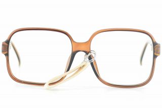 Vintage 70s Terri Brogan Brown Square Glasses Frames Made In Japan 54 - 16