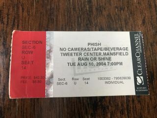 Phish Ticket Stub Mansfield Ma Great Woods Poster 8/10/04 Print 2004 Magnet