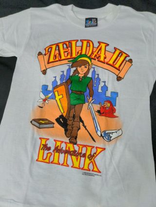 Rare Vtg Zelda Ii 2 Adventures Of Link T - Shirt 1989 Nintendo Youth M 10/12 Ssi