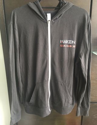 Maroon 5 S.  I.  N Club 2015 Tour Concert Light Hoodie - Size Large - Gently