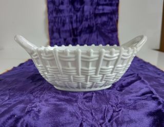 Antique Victorian Sowerby Vitro - Porcelain / Milk Glass Basket Design No 111 24