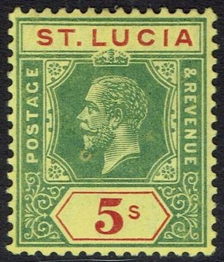 St Lucia 1912 Kgv 5/ - Die I Wmk Multi Crown Ca
