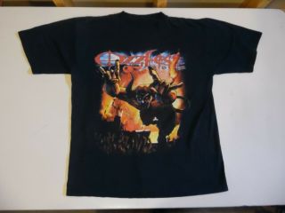 Vintage Pre - Worn T - Shirt Ozzfest Soad Ozzy Bls Zombie Black L 2002 Logo