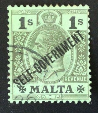 Malta George V 1/ - Black/emerald Self Government Sg 110 (ct£30)