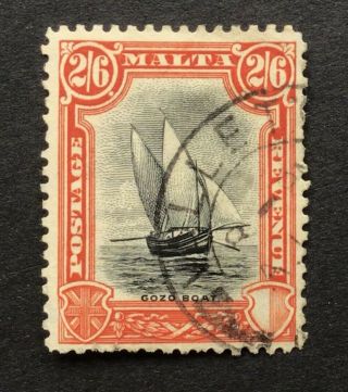 Malta George V 1930 2/6 Black & Vermilion Sg 206 (ct £60)