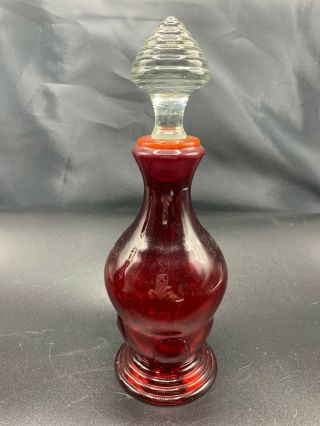Vintage Ruby Red Martinsville Moondrops Decanter Bottle 2