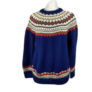 Vintage Wool Sweater Hand Knit Norway Norsk Handsteikk A.  S Bergen Women 