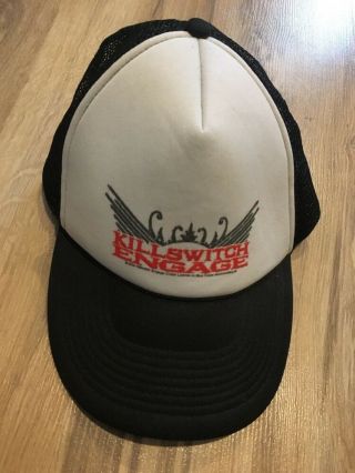 Killswitch Engage Snap Back Black Trucker White Logo 2004 Metal Hat Cat Op
