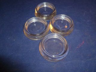 Vintage Anchor Hocking Clear Glass Furniture Coasters Set Of 4
