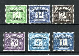 Southern Rhodesia 1951 Postage Due Gb Opt Set Of 6 Fu Cds