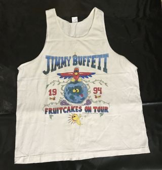 Jimmy Buffett Vintage 1994 Fruitcakes On Tour Tank Top White Size Xl Made In Usa