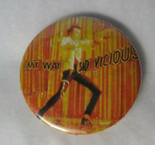 Sex Pistols Sid Vicious Vintage 1980s 30mm Badge Pin Button Punk Wave