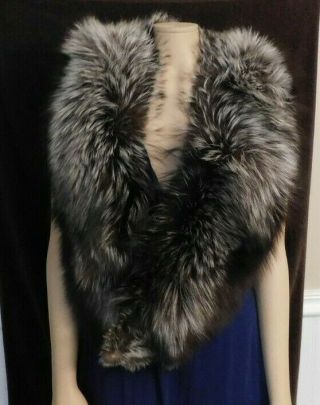 Vintage 60s Brown,  White Mink Fur Stole Wrap Collar Classy Scarf Long