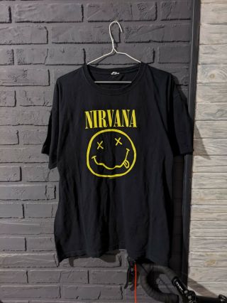 Vintage Nirvana 1992 Smiley Face Corporate Rock Whores Kurt Cobain T - Shirt - Xl
