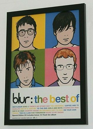 Blur Framed A4 2000 `the Best Of` Album Band Art Poster