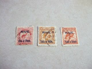 Niue Cook Islands Stamps Sg 13,  14,  16a Scott 10,  11,  13b Fine