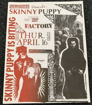 Skinny Puppy Vintage La Concert Flyer,  Goldenvoice Late 80’s - Rare Industrial