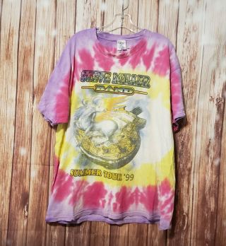 Vtg Steve Miller Band Last Call 1999 Concert Tie Dye T - Shirt Rare Xl Distressed