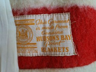 Vintage Hudson Bay Stripe Point Blanket Coat Made in England Heavy Wool Womens 2