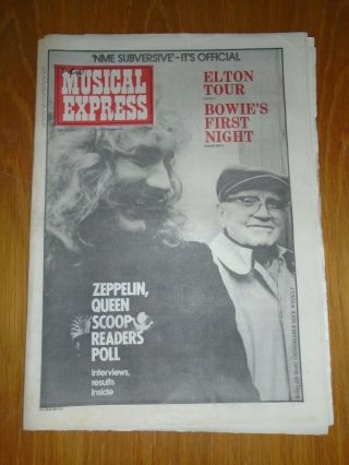 Nme 1976 February 14 Elton John Bowie Led Zeppelin Queen Thin Lizzy Jansch Band