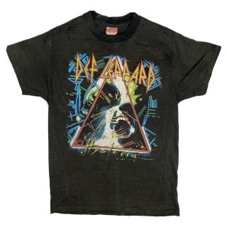 Def Leppard Hysteria Tour 80s 1987 Vintage Authentic Single Stitch T - Shirt M Vtg