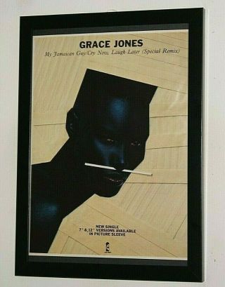 Grace Jones Framed A4 1983 `my Jamaican Guy` Single Band Promo Poster