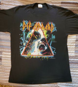 Def Leppard Hysteria Tour Adult L T Shirt Authentic Vintage 1987