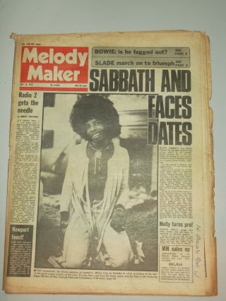 Melody Maker 1973 July 14 David Bowie Faces Black Sabbath Slade Sly Stone