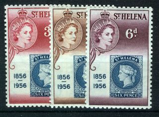 St Helena 1956 Stamp Centenary Imprint Blocks Of 8 Mnh