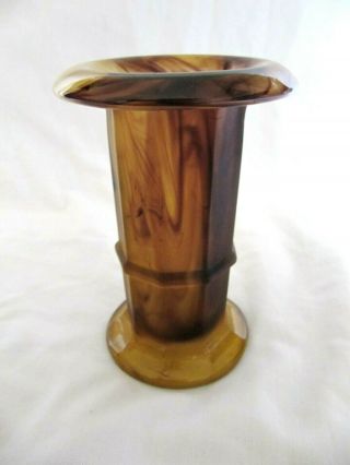 George Davidson / Davidsons Art Deco Amber Cloud Glass Vase